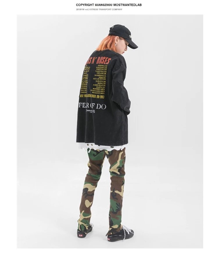 Марка New Fashion Hi Street футболка с принтом Мужская в стиле панк-рок; футболка с длинным рукавом в стиле ретро Повседневное хлопковые футболки мужской R2060