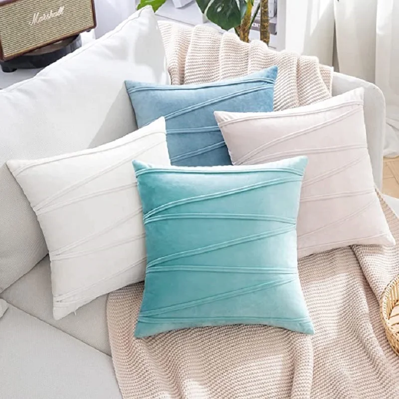 

2022 Decorative Plush Velvet Throw Pillow Covers Sofa Accent Couch Pillows for Bed Living Room Square Pillow Cases For Couch