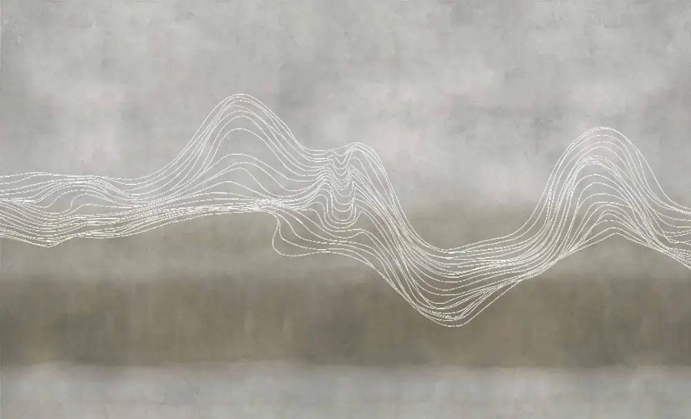 MASAR New Chinese Zen Abstract Landscape Mural Chinese Element Background Wall Paper Commercial Home Decoration Wallpaper - Цвет: Gray green