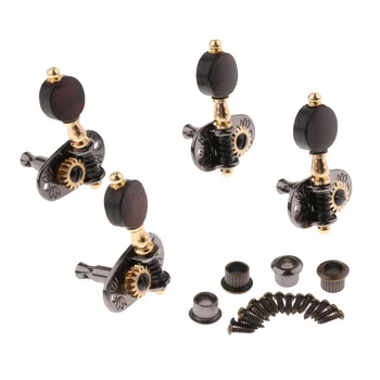 

4 Pcs of Set Open Gear String Tuning Pegs Keys Button w/ Screws for Ukulele