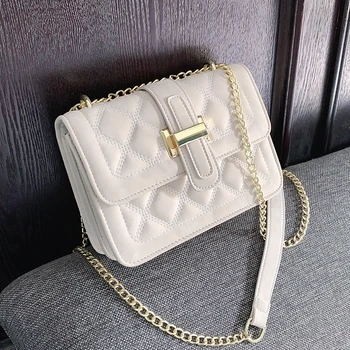 

Lattice Square Crossbody bag 2020 Fashion New Quality Matte PU Leather Women's Designer Handbag Chain Shoulder Messenger Bag