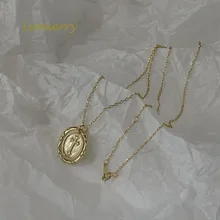 Leouerry 925 пробы Серебряное овальное ожерелье с кулоном в виде монеты винтажное шикарное короткое ожерелье с цепочкой для женщин серебро 925 ювелирное изделие