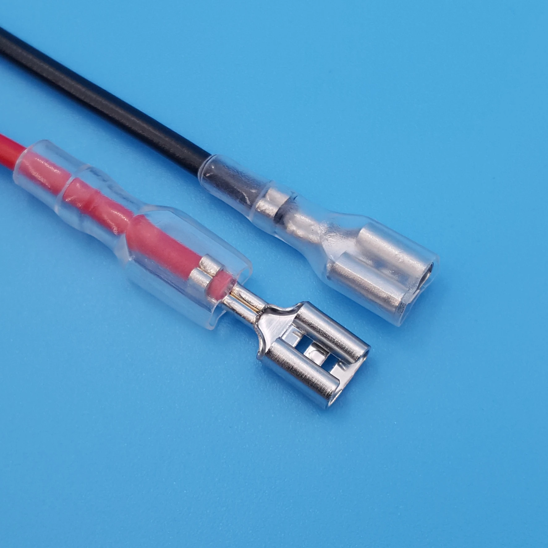 Ceny 100 szt. 6.3mm szybkie rozłącza 18 AWG żeńskie Spade 20cm zaciski złącze przewodu