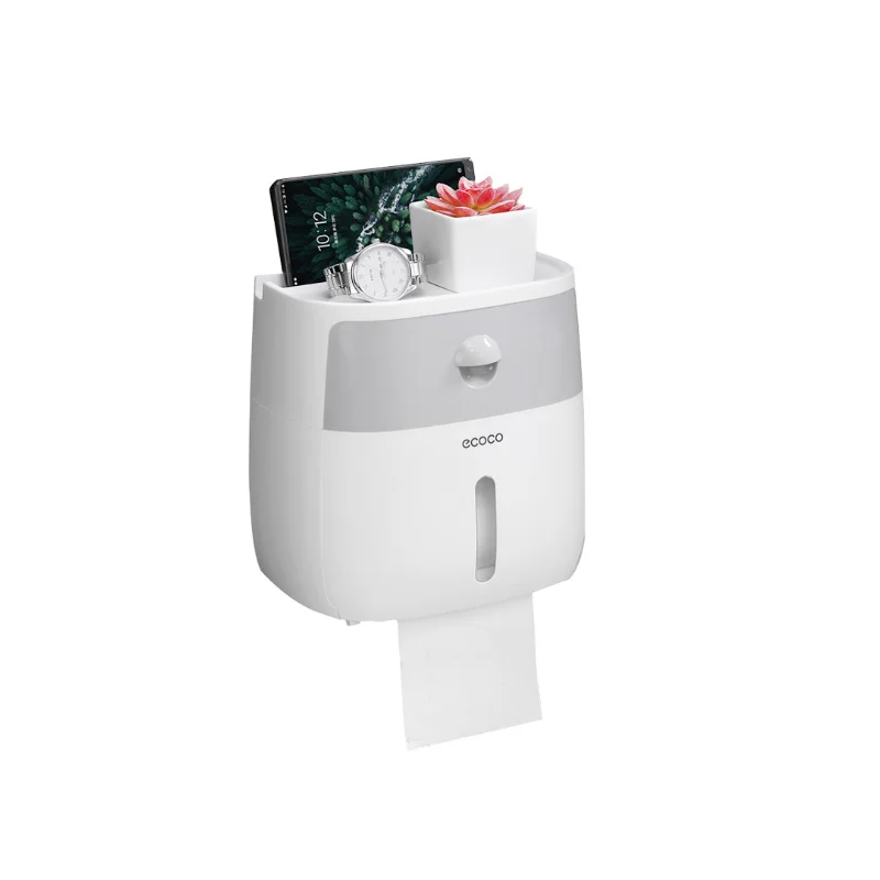 

Toilet Paper Holder Waterproof And Moisture-Proof Tissue Box Creative Environmental Protection Bathroom Double Storage Box Pull