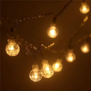 

LED Crystal Ball String Lights Wedding Fairy Light Christmas Outdoor Indoor 10M 80led Garland Festival Party Garden Decor String
