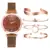 Fashion 5pcs Set Women Watches Luxury Magnet Buckle Flower Rhinestone Watch Ladies Quartz Wrist Watch Bracelet Set Reloj Mujer 19