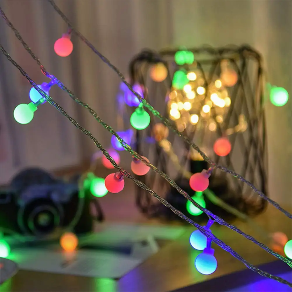 80 Led шар струнный светильник s свадебный Сказочный светильник Рождественский наружный внутренний 3 м 5 м 10 м Батарейная гирлянда Праздничная Вечеринка сад деко дом