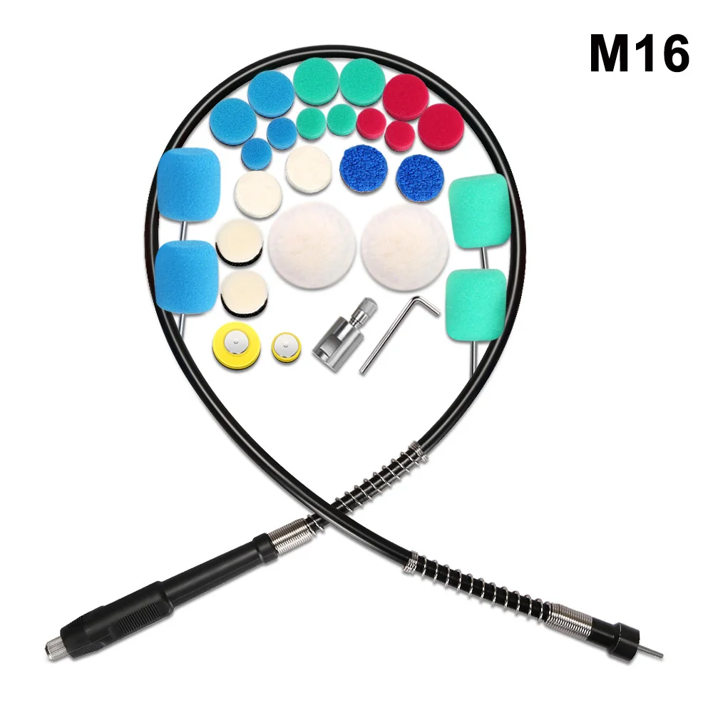 28Pc Detail Sets-M16 SPTA 49pcs Mini Polish Pad Detail car Polishing Pad Kit for Dremel tools Polisher Drill Waxing Sponge pad accessories Kit - Цвет: 28Pc Detail Sets-M16