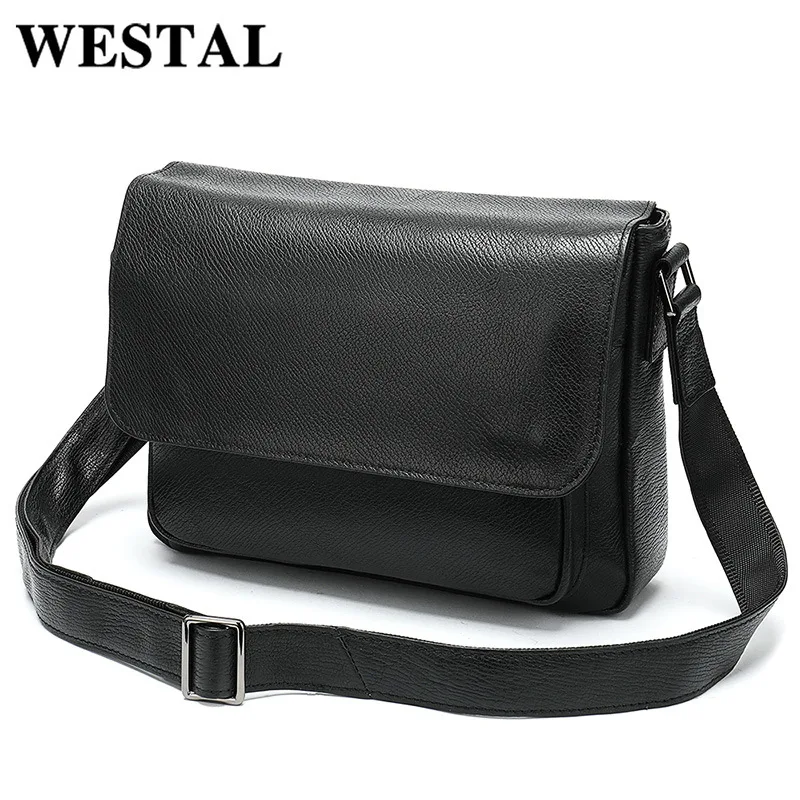 

2019 Men's oblique satchel head layer cowhide hand-held vertical square men's single shoulder bag