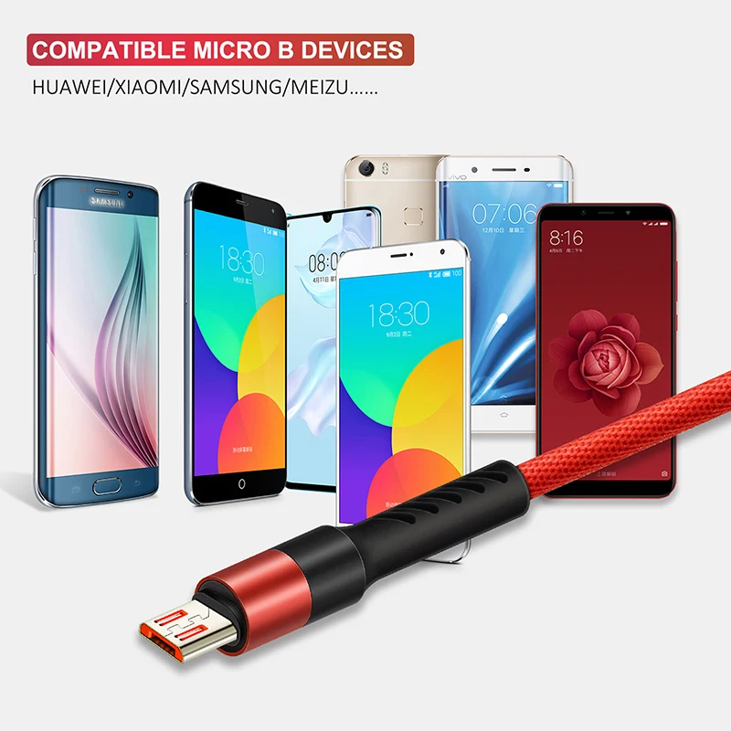 Кабель Micro USB CABLETIME C246 для мобильных телефонов зарядный шнур с 2.4A Samsung Xiaomi