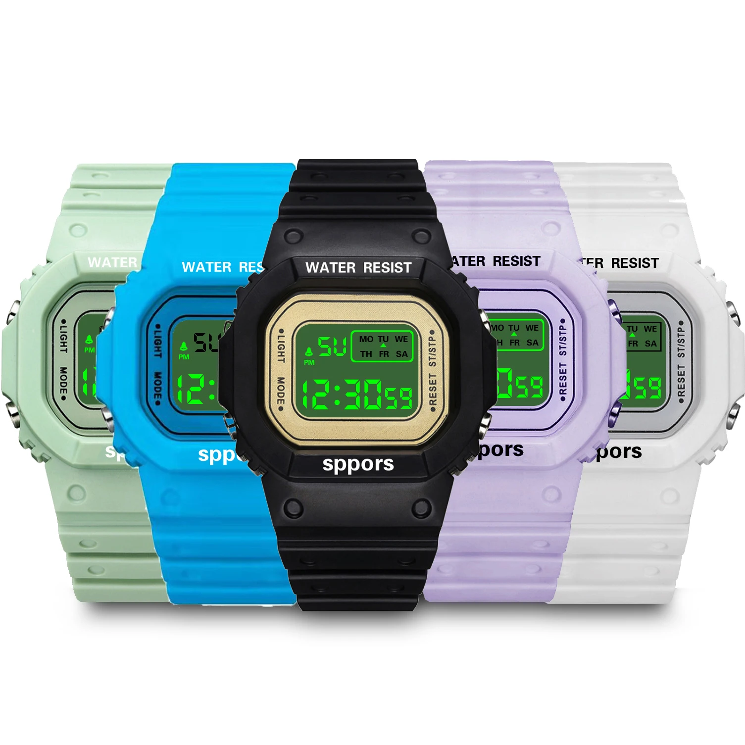 Reloj digital luminoso para mujer, pulsera electrónica con correa de acero/PVC, 2021