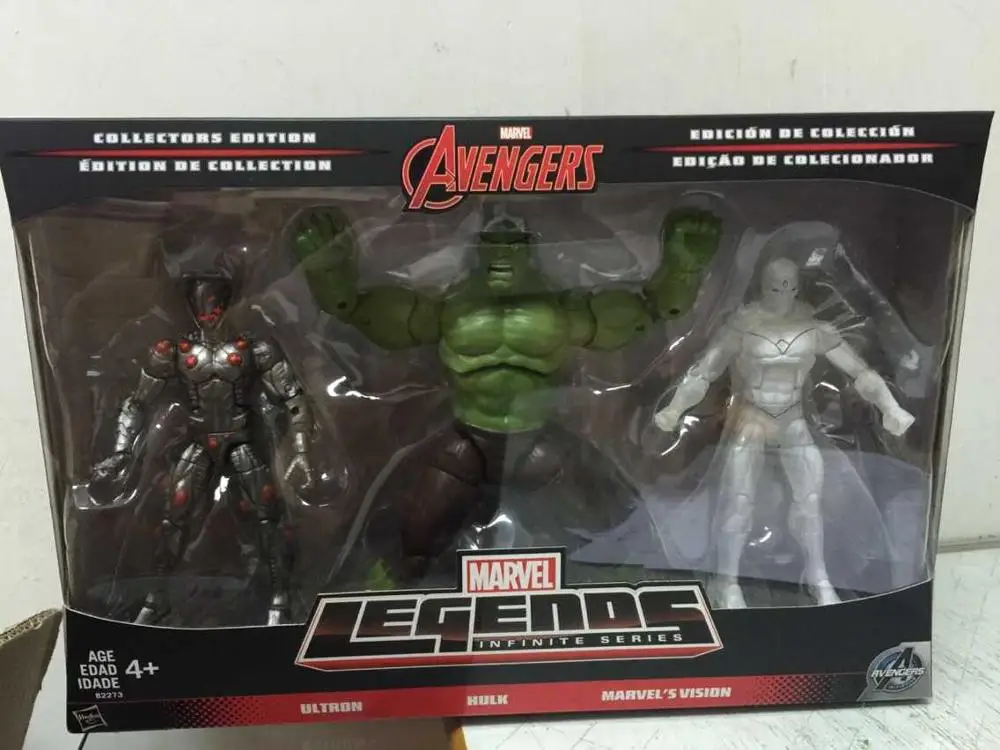 Marvel Legends, бесконечная серия, Мстители, Халк, альтрон, видение, 3 упаковки, фигурки, игрушки, фигурки, модель, подарок