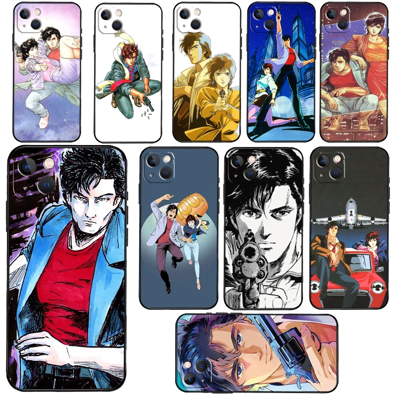 City Hunter Comic Case For iPhone 11 13 Pro 12 Pro Max 7 8 Plus XR XS Max X 12 Mini 6 6S SE2 Cover Shell lifeproof case iphone xr