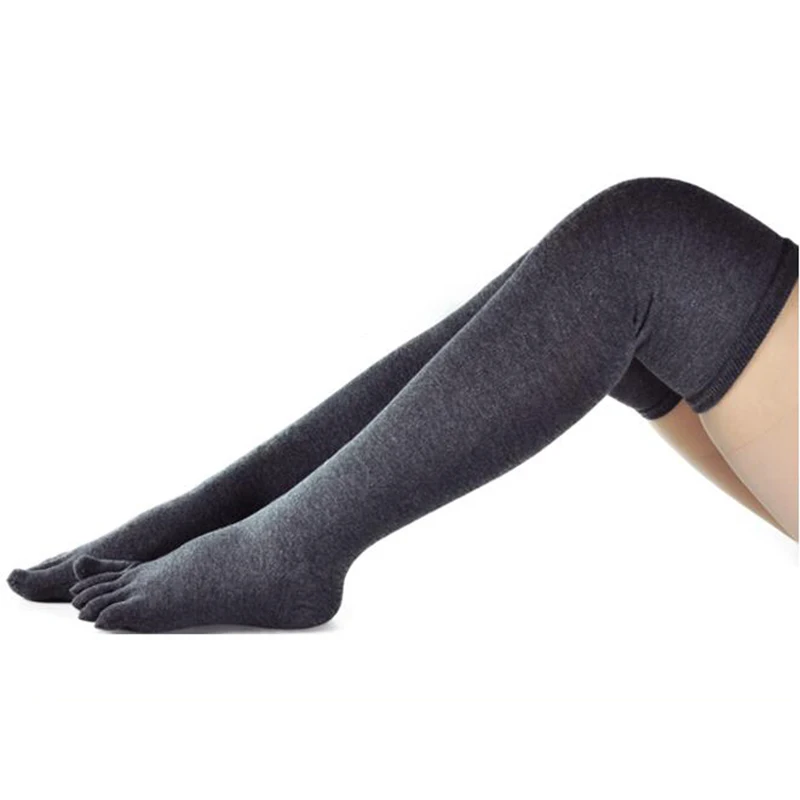 Гольфы с пятью пальцами женские хлопковые чулки до бедра выше колена для девушек
