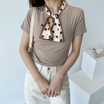 

11 Colors Basic Short Sleeve Summer T-shirts Tops Girls Round Collar Base Thin Sheath Tees T Shirts Tops For Women DS8632