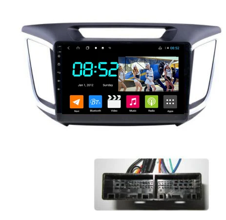 Android 8,1 автомобильный DVD 1din мультимедийная Navi система для hyundai IX25- Автомобильный gps навигатор стерео wifi головное устройство BT SWC wifi - Цвет: 8 cores Black
