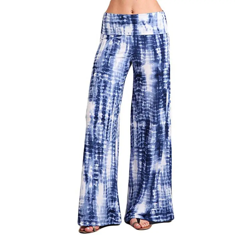 

Woman Loose Pants Casual Yoga Print Comfort Sports Hips High Waist Thread Palazzo Pants Outdoor Print Wide Leg Trouser Clothing