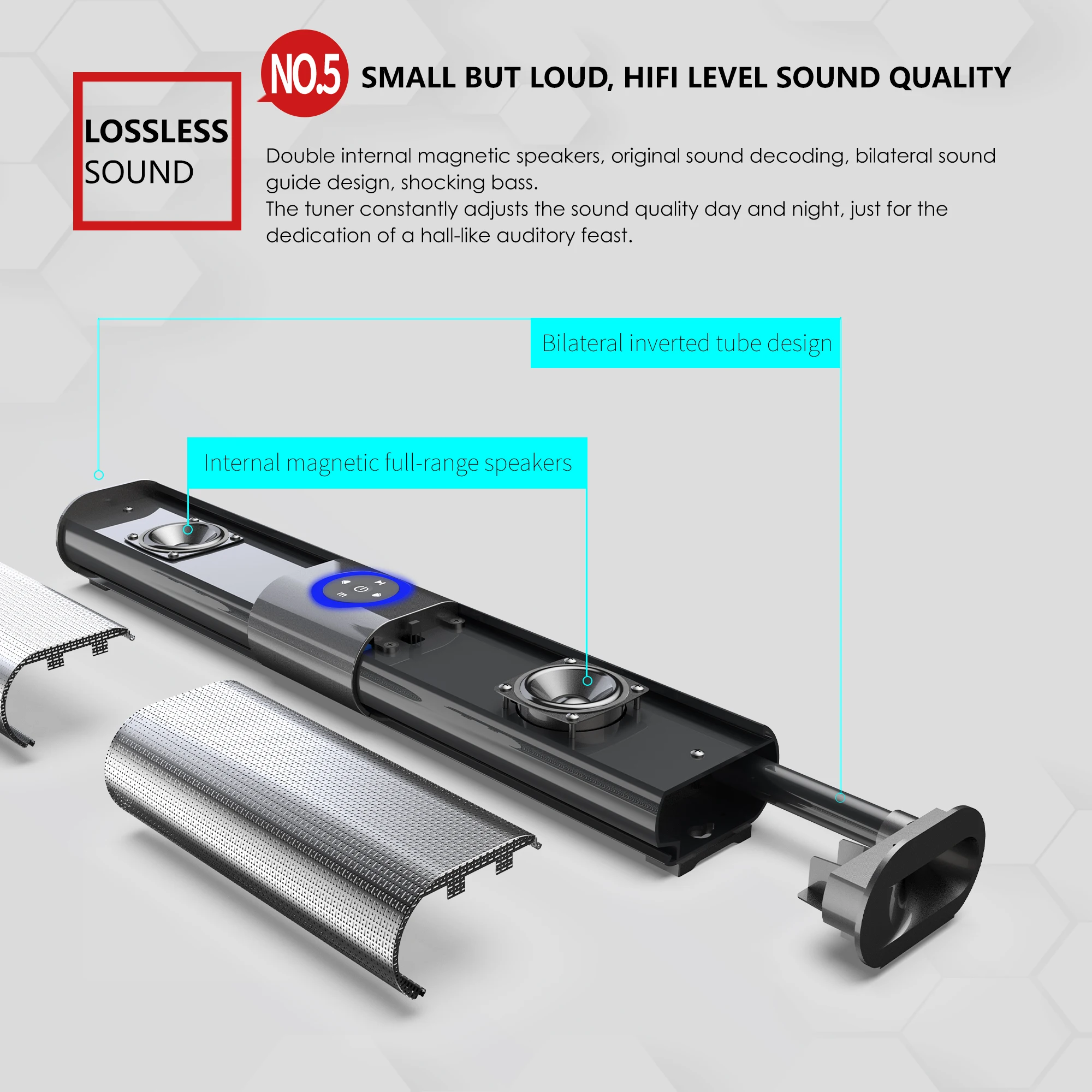 2021 3D Surround Soundbar Bluetooth 5.0 Speaker Wired Computer Speakers