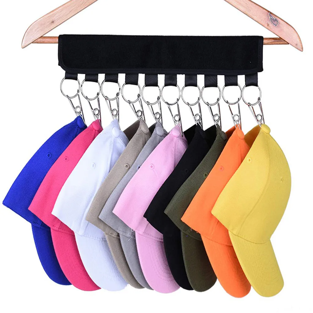 Cap Organizer Hanger 1PC Closet Hat Organizer Hanger 10 Baseball Caps Holder Cleaner Keep Tidy Rack 1025#30
