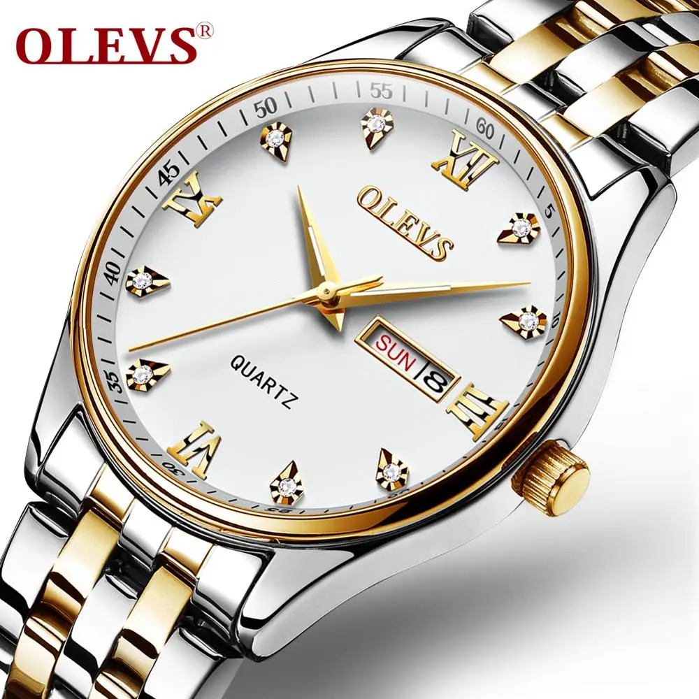 

SHOWTIME watches for men quartz wristwatches luxury brand gold watch waterproof stainless steel diamond mens watch blue big dial