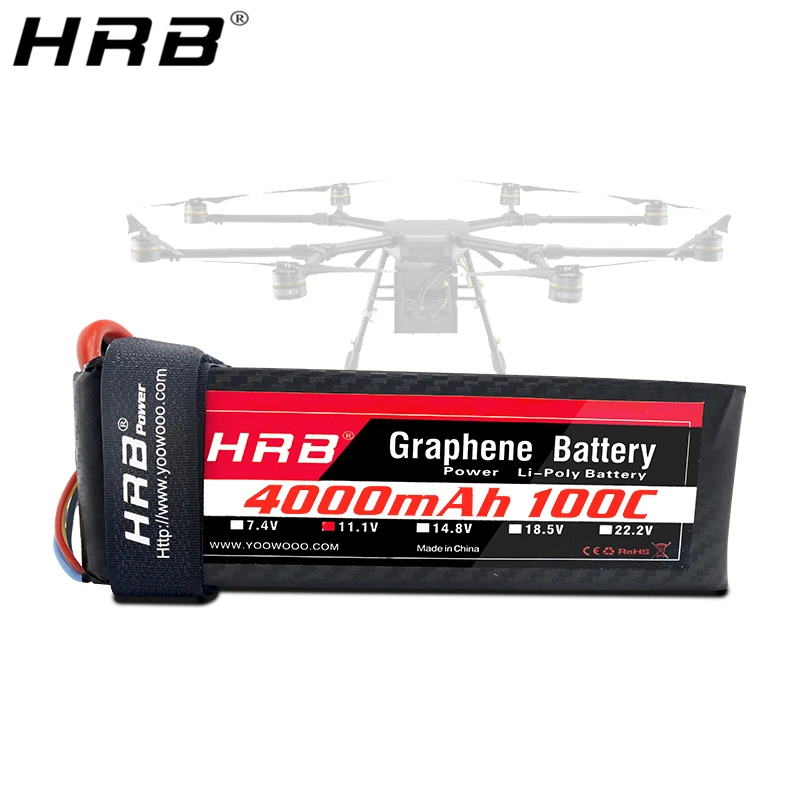 HRB 2S 3S 4000mah Графен 7 4 V 11 1 Lipo батарея 4S 100C 14 8 XT90 XT60 Deans T EC5 5S 18 5 6S 22 2 RC Самолеты