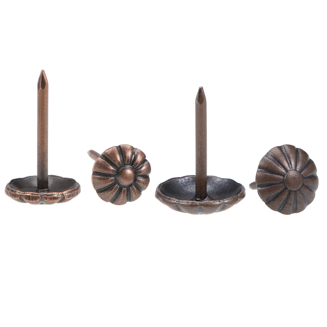 

uxcell 20-100pcs Upholstery Nails Tacks 9/11mm Diameter Round Head Antique Push Pins Copper Tone Retro Design