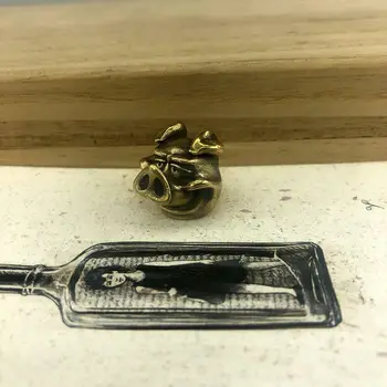 

Knife Beads Pig Head Brass EDC Copper DIY Cool for Knife Umbrella Lanyard Flashlight Knuckles Rope Tool