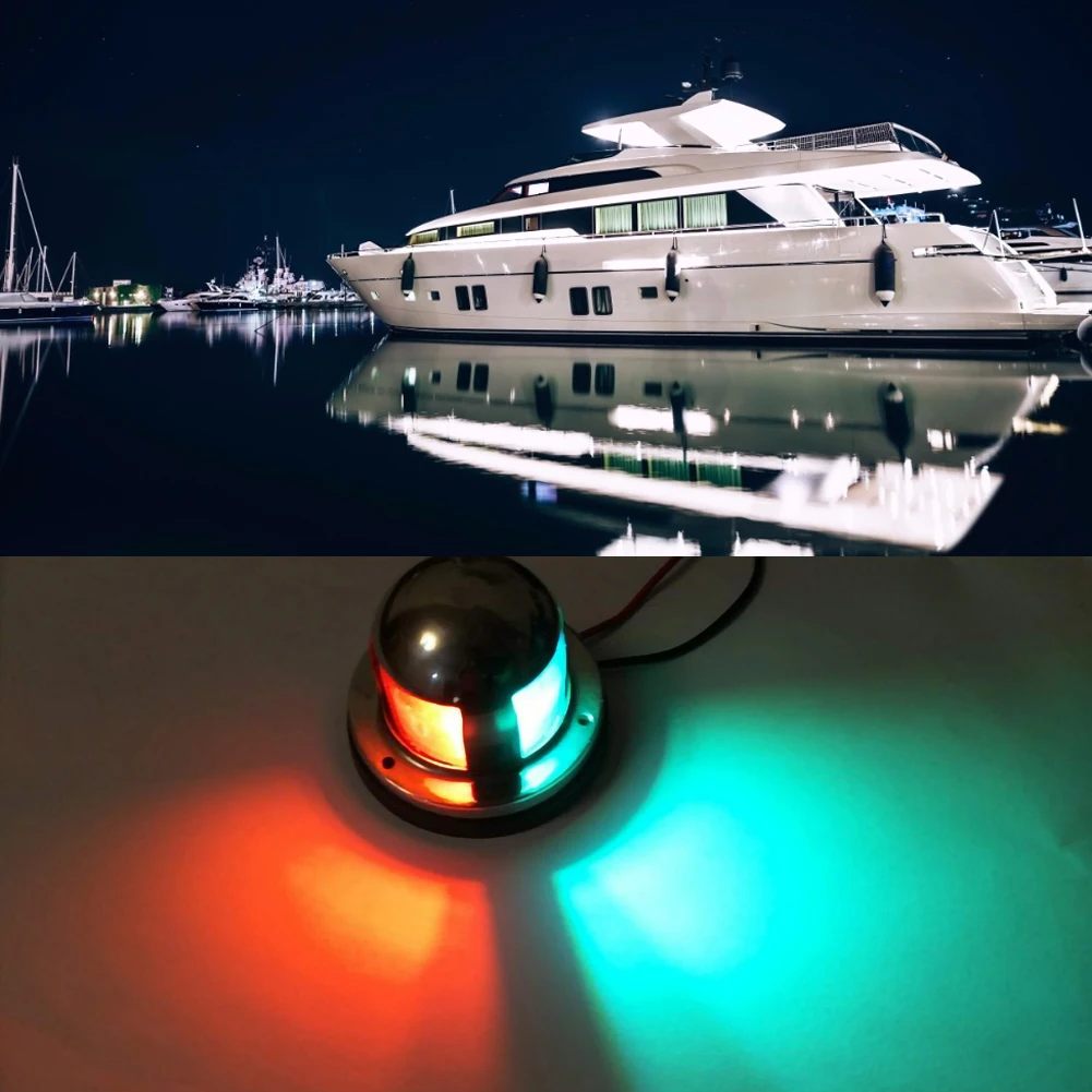1pc LED Marine Bow Boat Yacht Navigation Green Red Light 12V Stainless Steel 1pc LED Marine Bow Boat Yacht Navigation Green Red Light 12V Stainless Steel