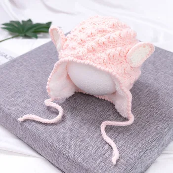 

Cartoon Wool Hat Autumn And Winter Kids Hat With Velvet Warm Baby Hat Children's Hat Newborn Photography Props Baby Girl Hats