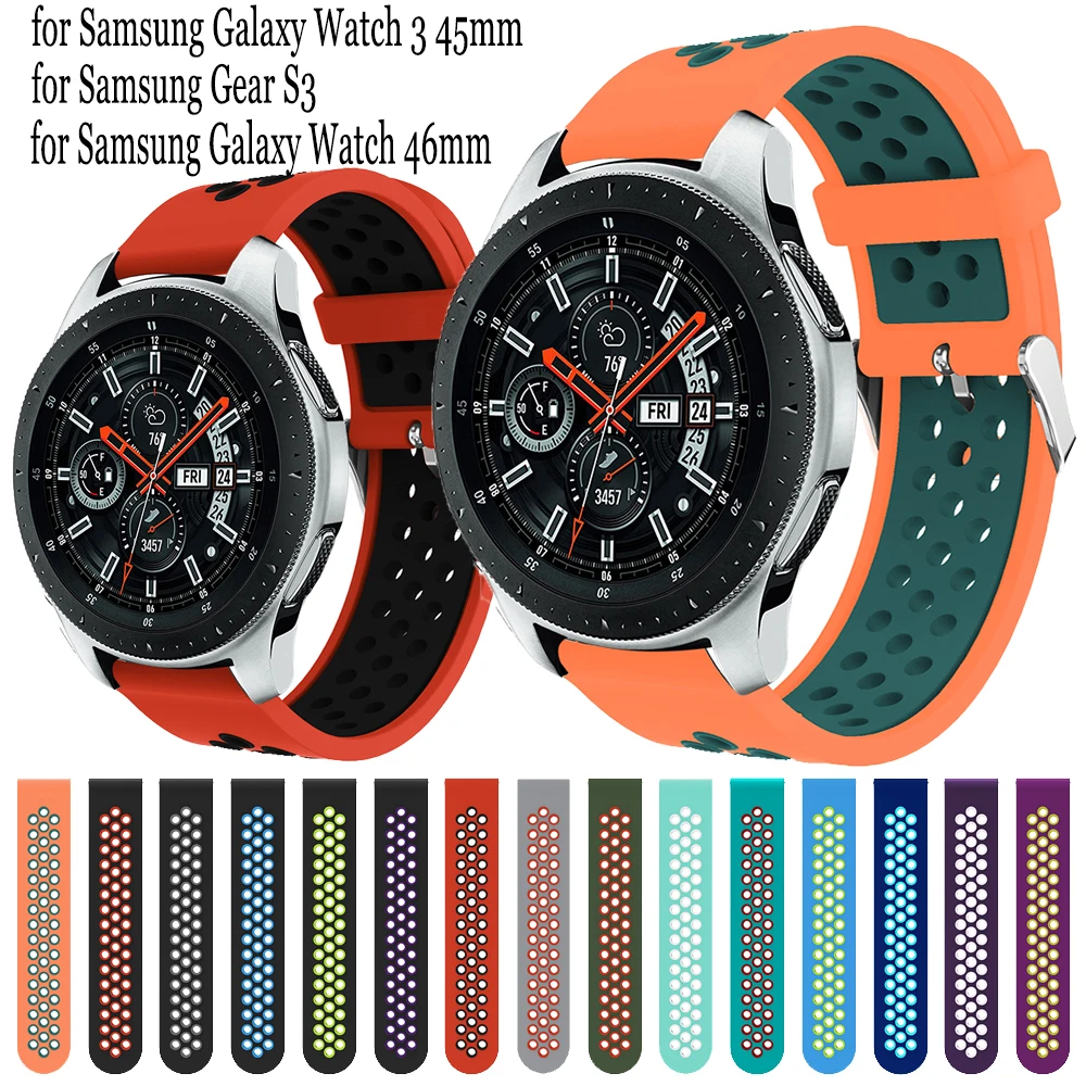 

Silicone 22MM Watchband For Samsung Galaxy Watch 3 45mm Galaxy Watch 46mm Gear S3 Band For Huami Amazfit GTR 47mm Strap Bracelet