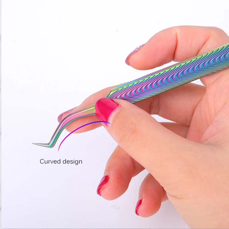 tweezers for volume eyelash extension 3D 5D 6D  Stainless Steel Eyebrow Tweezers Professional Anti-static Eyelash Tweezer Makeup 6