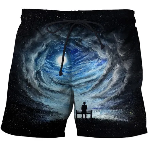 

USA Size Men Lonely Patient Beach Shorts Summer Digital Printing Avengers Breathable Quick Dry Swim Trunks Workout Motion Shorts