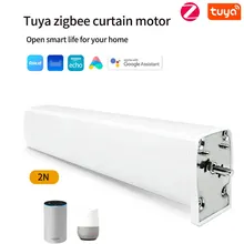 Tuya inteligente zigbee cortina elétrica do motor motorizado tuya app dooya trabalho de controle remoto para alexa google casa inteligente