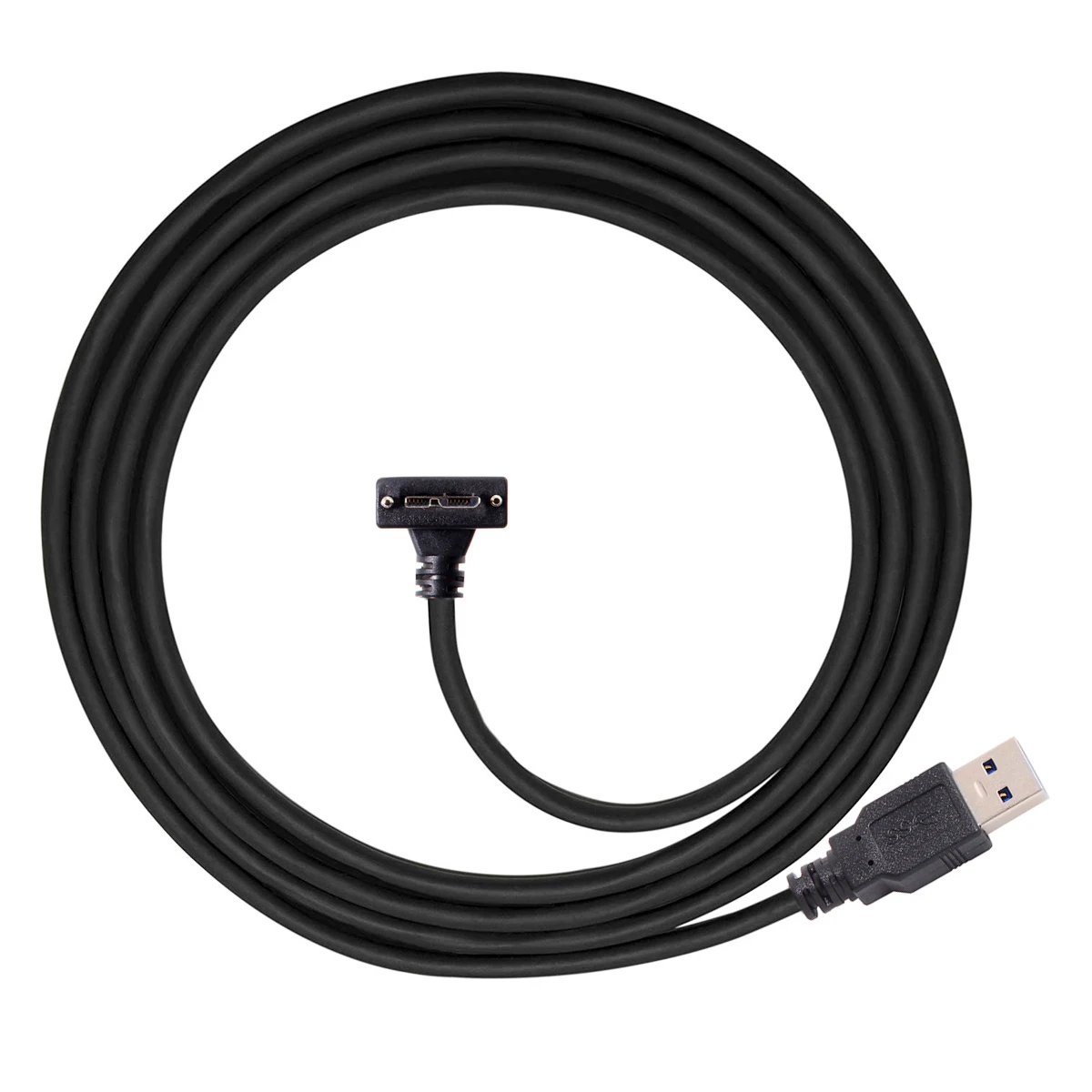 Черный угловой 90 градусов Micro USB винт-кабель для передачи данных 3 0 промышленной