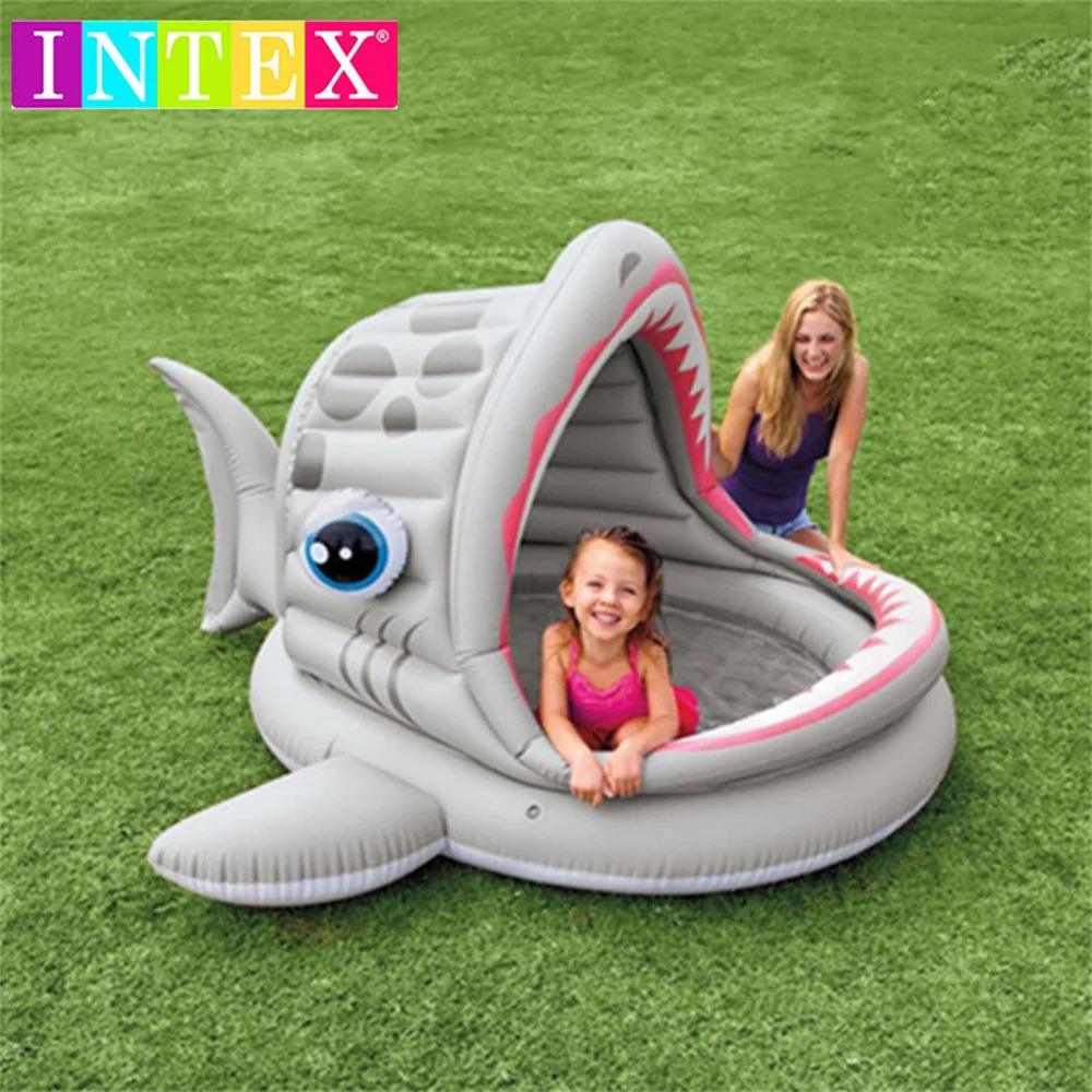 2021 г. intex гигантский надувной матрас s в виде акулы для бассейна водный поплавки