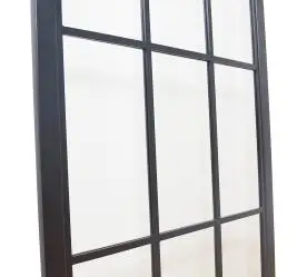 DIYHD TSD01 30in Black Framed Clear Glass Sliding Barn Door Slab,Tempered Assembled Prehung Glass Door Panel