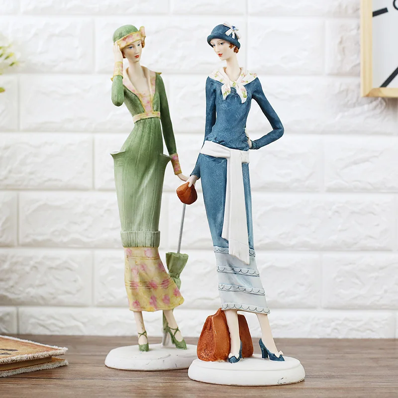 Фигурки леди из Европейской смолы аксессуары для домашнего декора ремесла