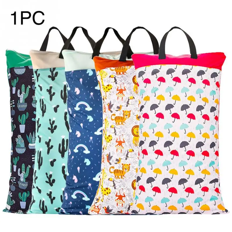 Wet Dry Daily Laundry Storage Portable Washable Cloth Diaper Bag Inserts Nappy Travel Large Capacity Hanging Waterproof Baby