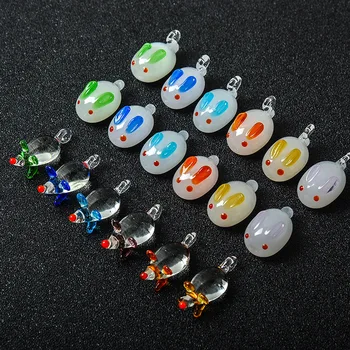 

New style 30pcs/lot glass color print cartoon Rabbit mouse shape beads diy jewelry earring/garment/ornaments accessory