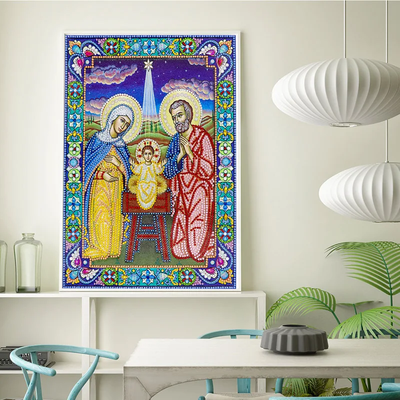 DIY 5D Diamond Painting Icon Religion Diamond Embroidery Picture Large Bead Pearl Crystal Stone Sale New Craft (10)