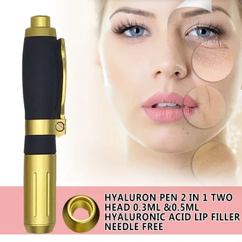 Nuovo 2 IN 1 Ad Alta Pressione Acido Ialuronico Penna IN Metallo Ad Alta Densità Per Anti Rughe Sollevamento Lip Hyaluron Pistola Atomizzatore hyaluron Penna