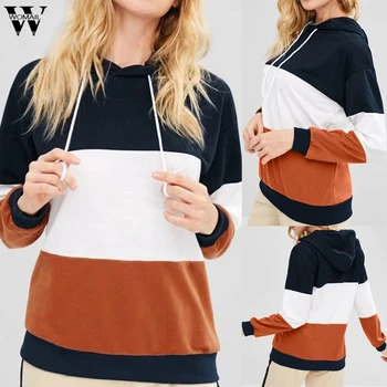 

Womail Women Sweatshirts Autumn 2019 stripe hoodie hip hop Causal Sweatshirts kpop Long Sleeve Korean Outwear Fashion Hoodies726