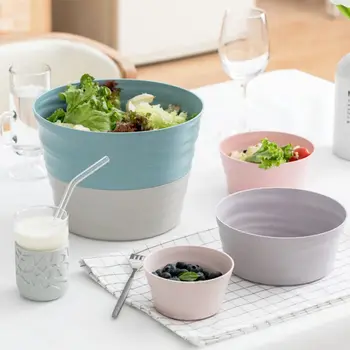 

5PCS Household Salad Bowl Melange Melamine Bowl Set Unbreakable Multicolor Bowls For Fruits Vegetables Home Kitchen Products