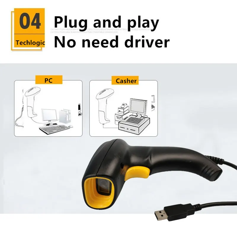 Portátil do Código de Barras do Usb com Fio qr da Imagem de Usb do Varredor do Código de Barras Varredor Usb com Fio 1d - 2d do 17 Varredor portátil do código de barras 1d