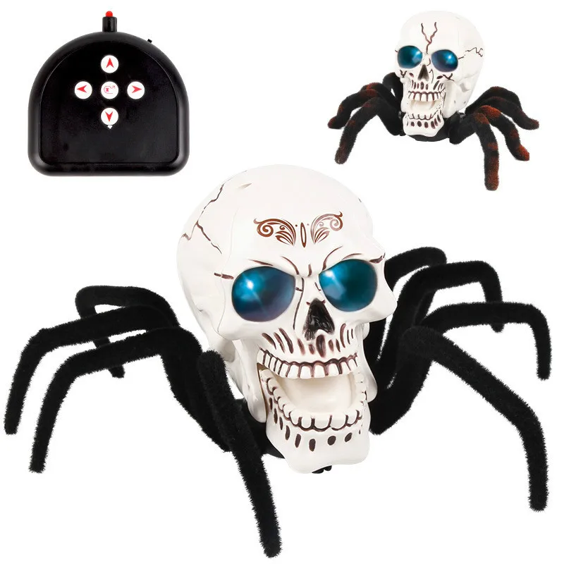

Realistic Remote Control Skeleton Tarantula Spider Light Trick Terrifying Toy RC Animals Halloween Horror Toys Drop Shipping