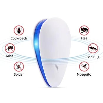 

Electronic Mosquito Repeller Cockroach Mosquito Insect Killer Ultrasonic Pest Repellent Anti Rodent Mice Rat Pest Control Device