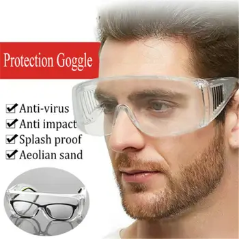 

Anti Virus Safety Adult Goggle Clear Glasses Eye Protect Work Lab Anti Dust Waterproof Transparent Anti-Fog Protection Goggle