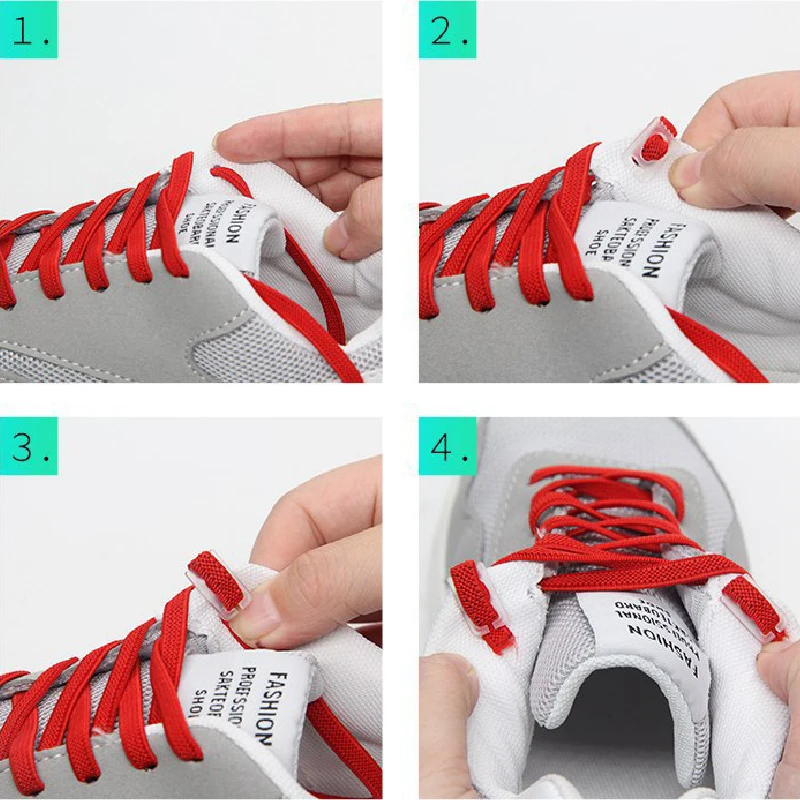 1Pair 100cm Elastic Shoelaces No Tie Shoe laces Outdoor Leisure Sneakers Quick Safety Flat Shoe Lace Kids Unisex Lazy laces