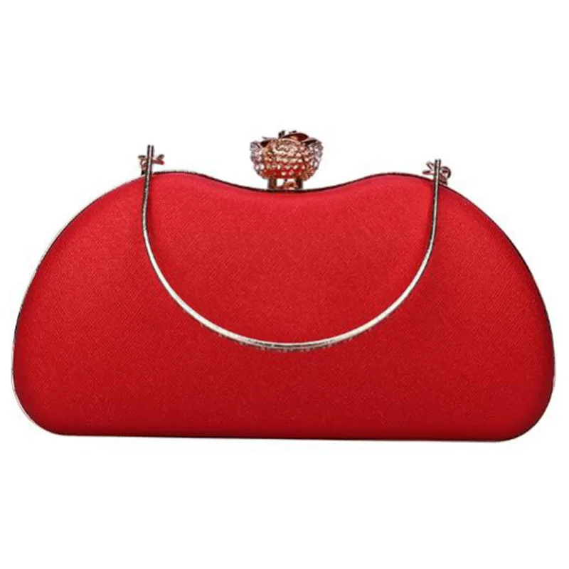 New Women'S Bag Evening Bag Party Dress Evening Bag Diamond Bag Shoulder Diagonal Clutch - Цвет: Red
