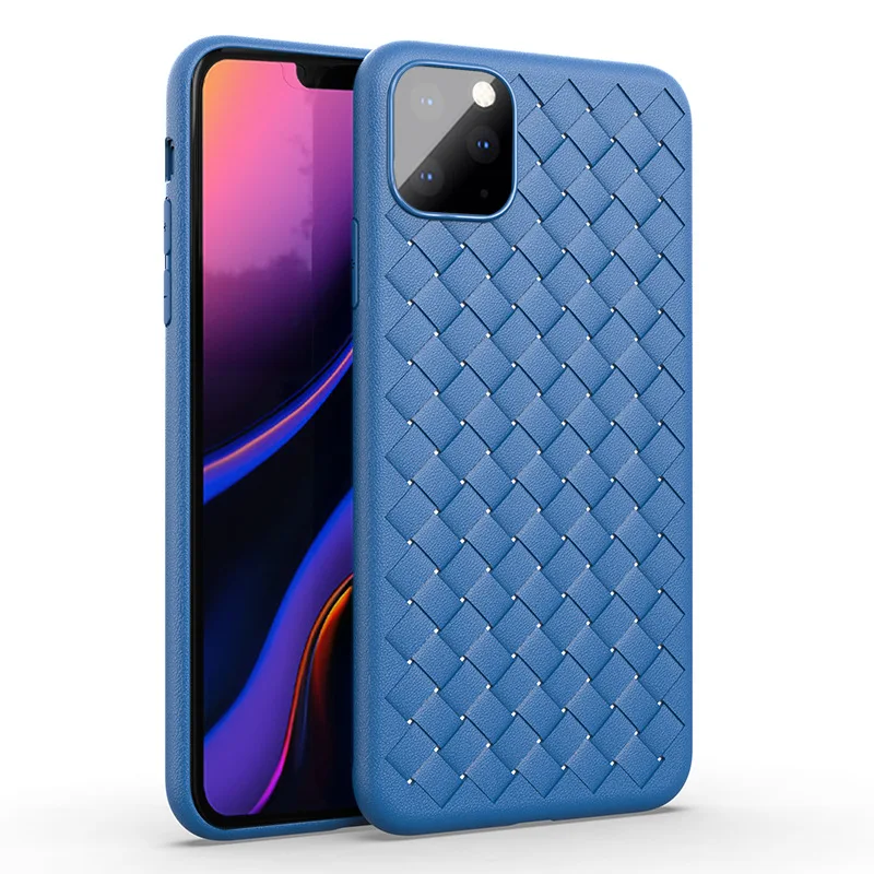 10pcs Woven Pattern Ultra Thin Soft TPU Rubber Silicone Case For iPhone 11 Pro Max XS XR X 8 7 6 6S Plus All-inclusive Back Protective Cover